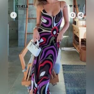 Colorful Abstract Maxi Dress
